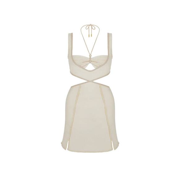 Bydee Womens Adriana Dress Waist Cut Out Mini Pin Tucked Top Blogger Favorite M - Picture 15 of 15
